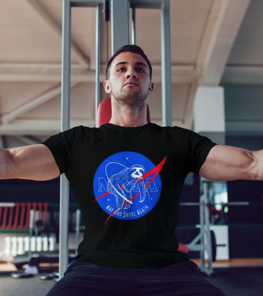 NASA Sloth Nap And Snore Again Space T-Shirt