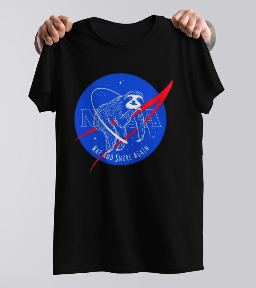 NASA Sloth Nap And Snore Again Space T-Shirt