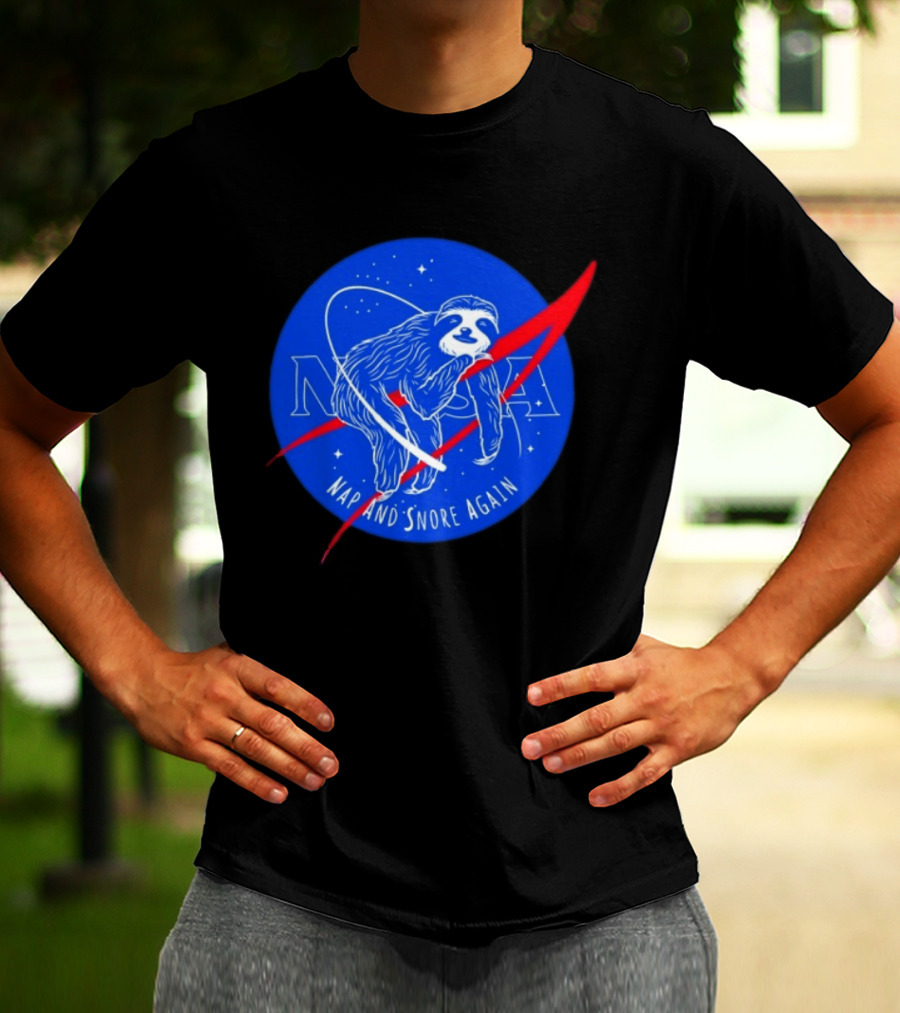 NASA Sloth Nap And Snore Again Space T-Shirt