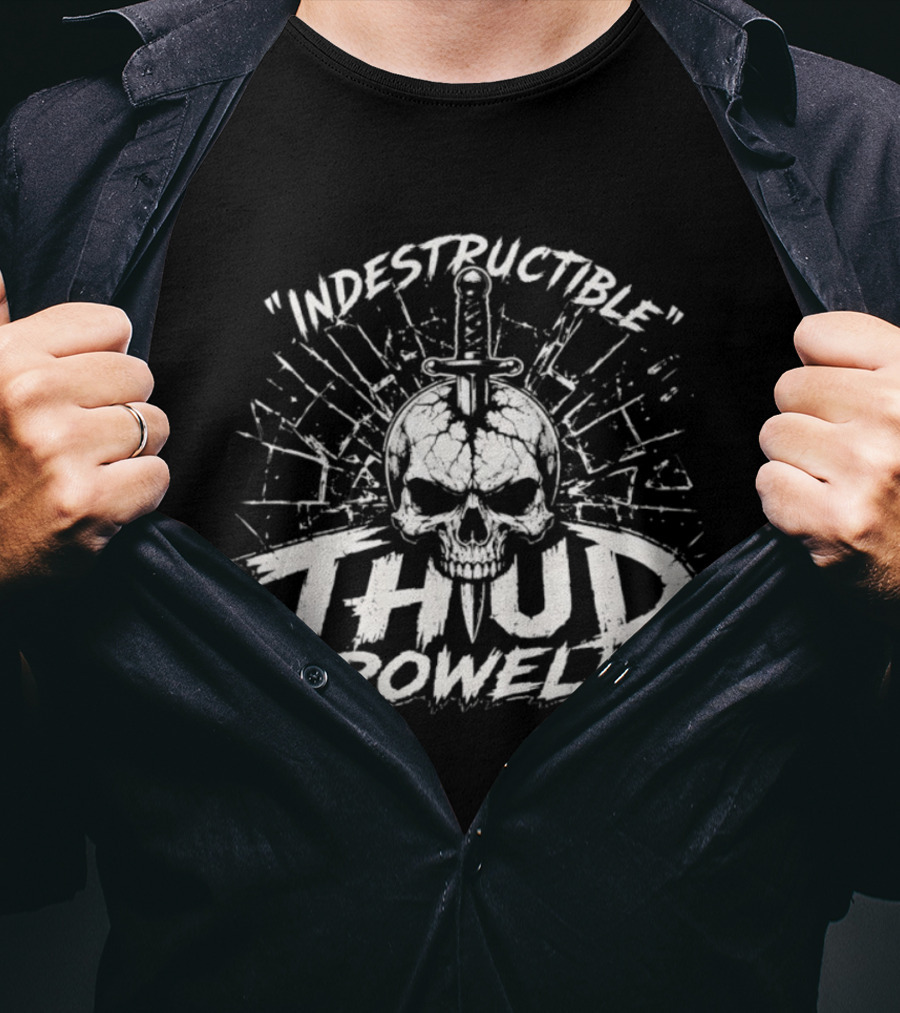 Indestructible Thud Powell Skull Sword Artwork Explosion T-Shirt