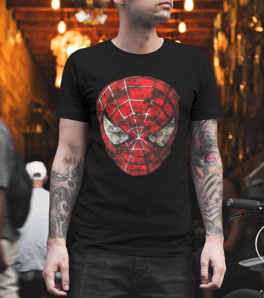Spider Man 2 With Great Power Comes Great Responsibility Two Sided Iconic Mask T-Shirt
