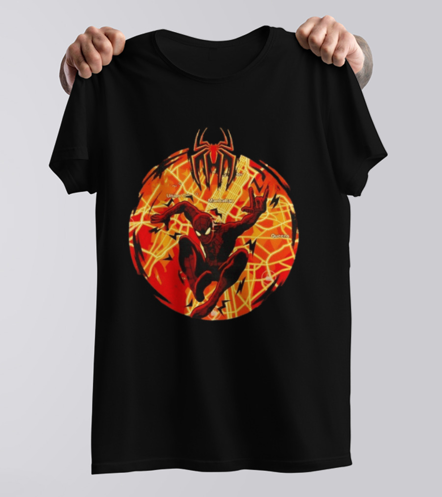 Spider Man Marvel Manhattan Map New York City Comics T-Shirt