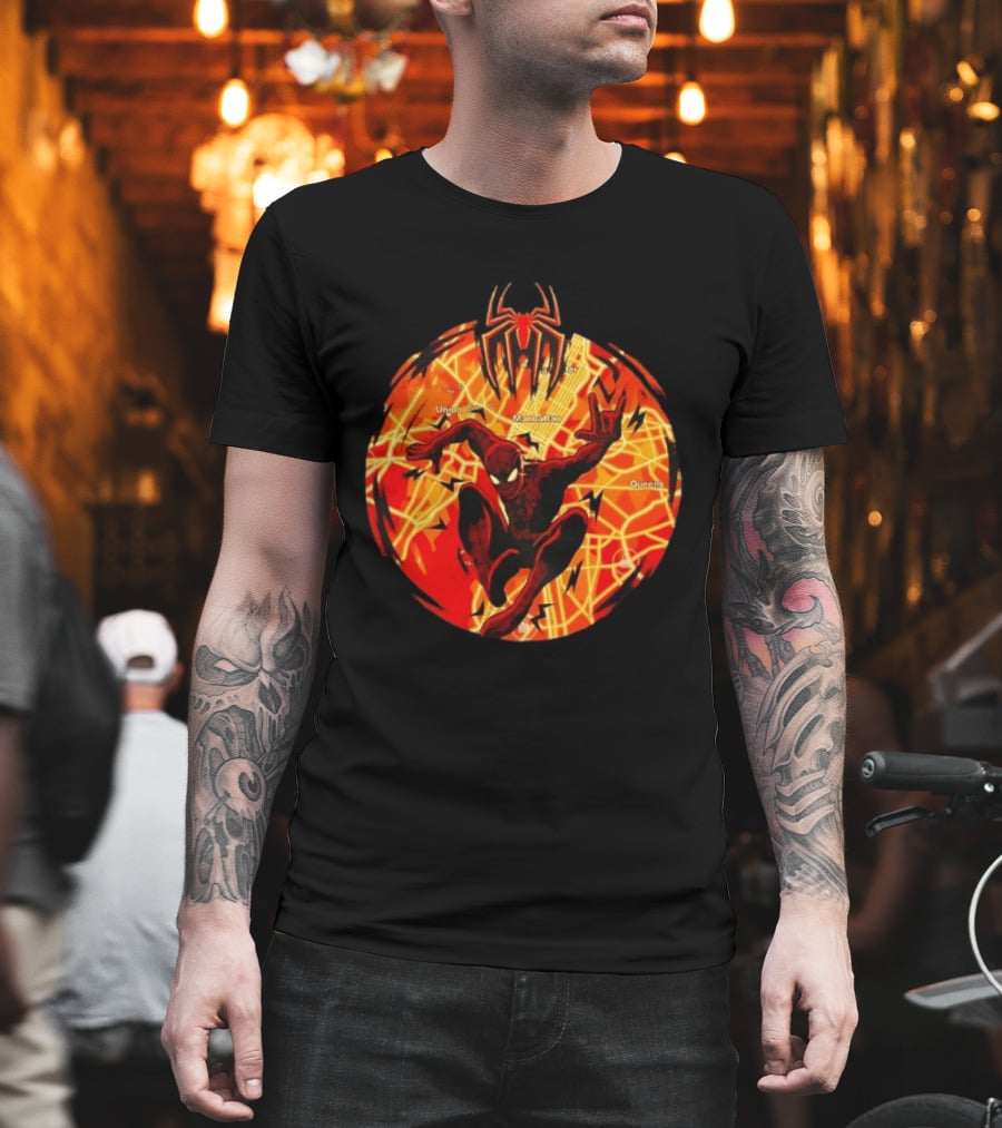 Spider Man Marvel Manhattan Map New York City Comics T-Shirt