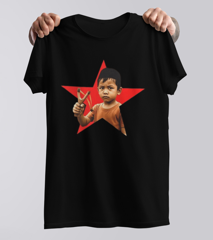 Kid Silop Goblog Anjing Loba Waduk Red Star Sling Shot 2 Sided T-Shirt