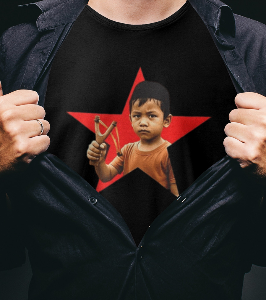 Kid Silop Goblog Anjing Loba Waduk Red Star Sling Shot 2 Sided T-Shirt