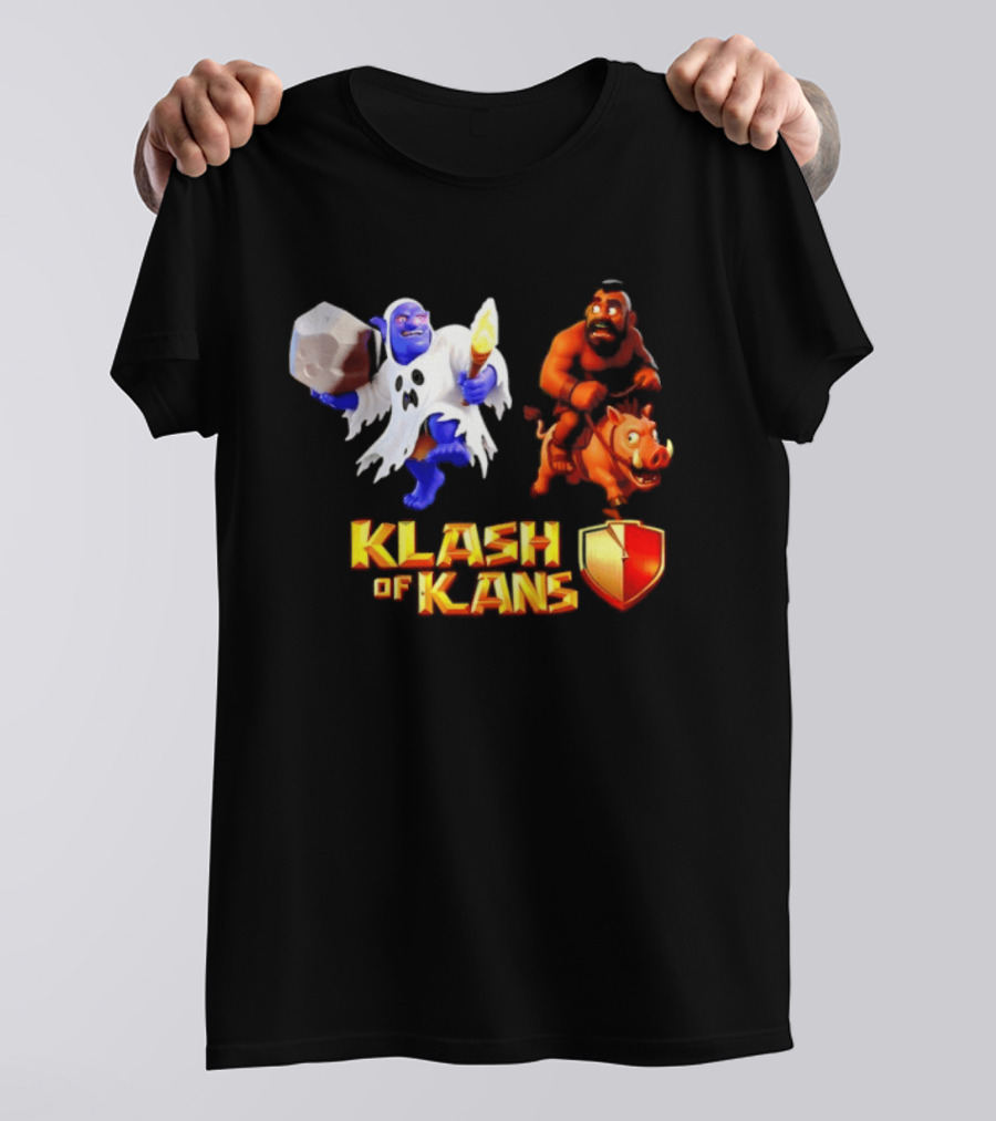 Klash Of Kans Clash Of Clans Mobile Game Barbarian Giant Characters T-Shirt