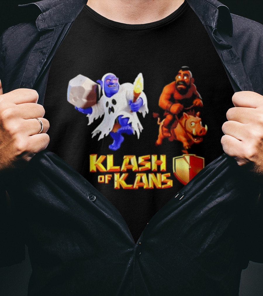 Klash Of Kans Clash Of Clans Mobile Game Barbarian Giant Characters T-Shirt