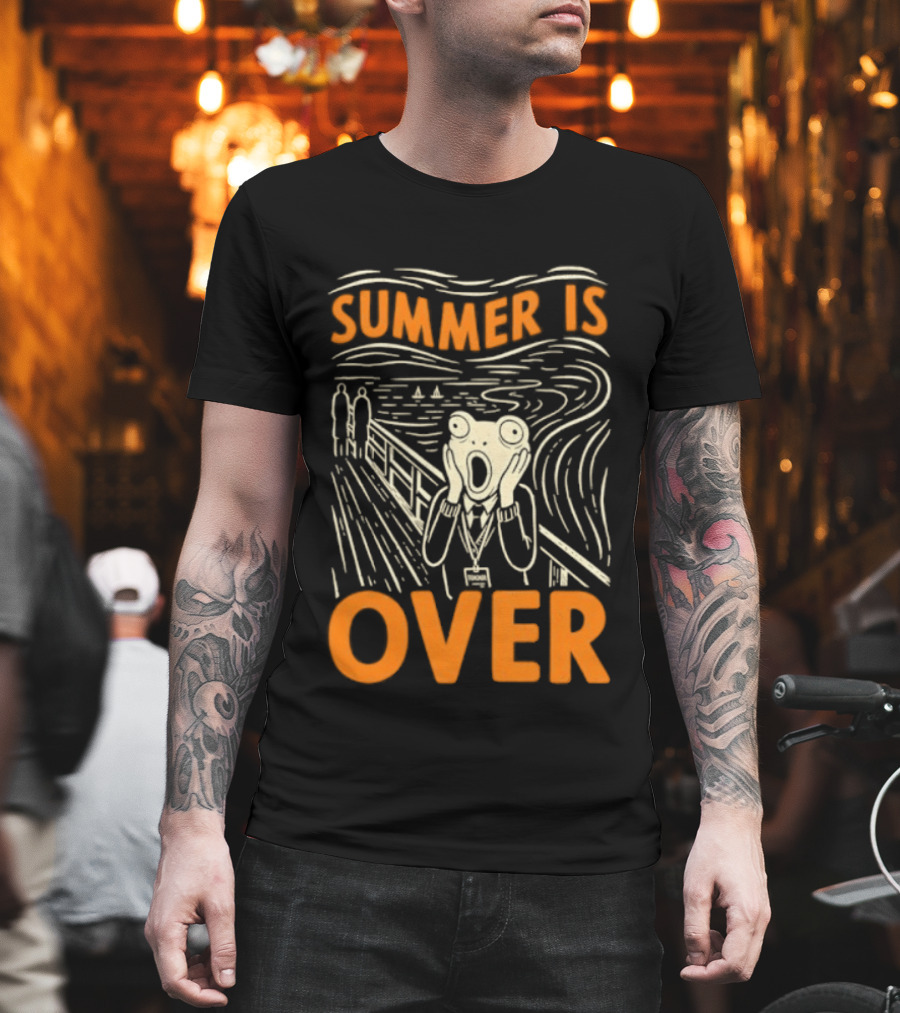Summer Is Over Frog The Scream Teacher Art Print T-Shirt