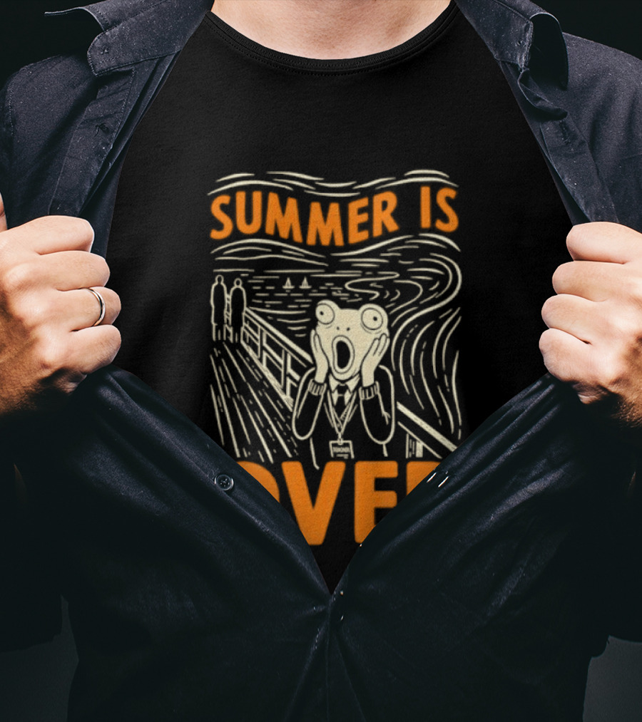 Summer Is Over Frog The Scream Teacher Art Print T-Shirt