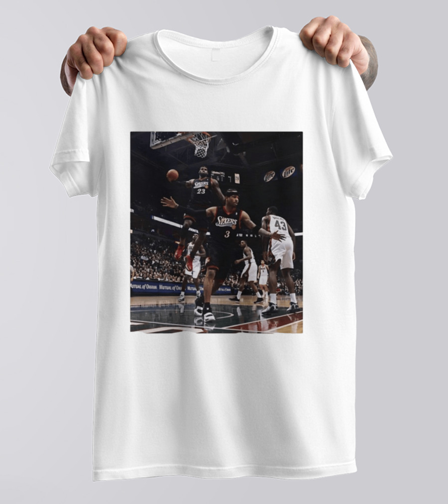 Philadelphia 76ers A.I. LeBron James Iconic Basketball Moment T-Shirt