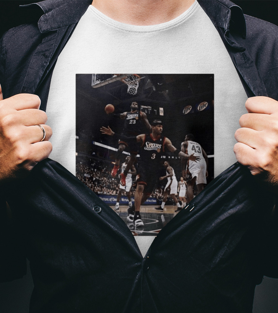 Philadelphia 76ers A.I. LeBron James Iconic Basketball Moment T-Shirt