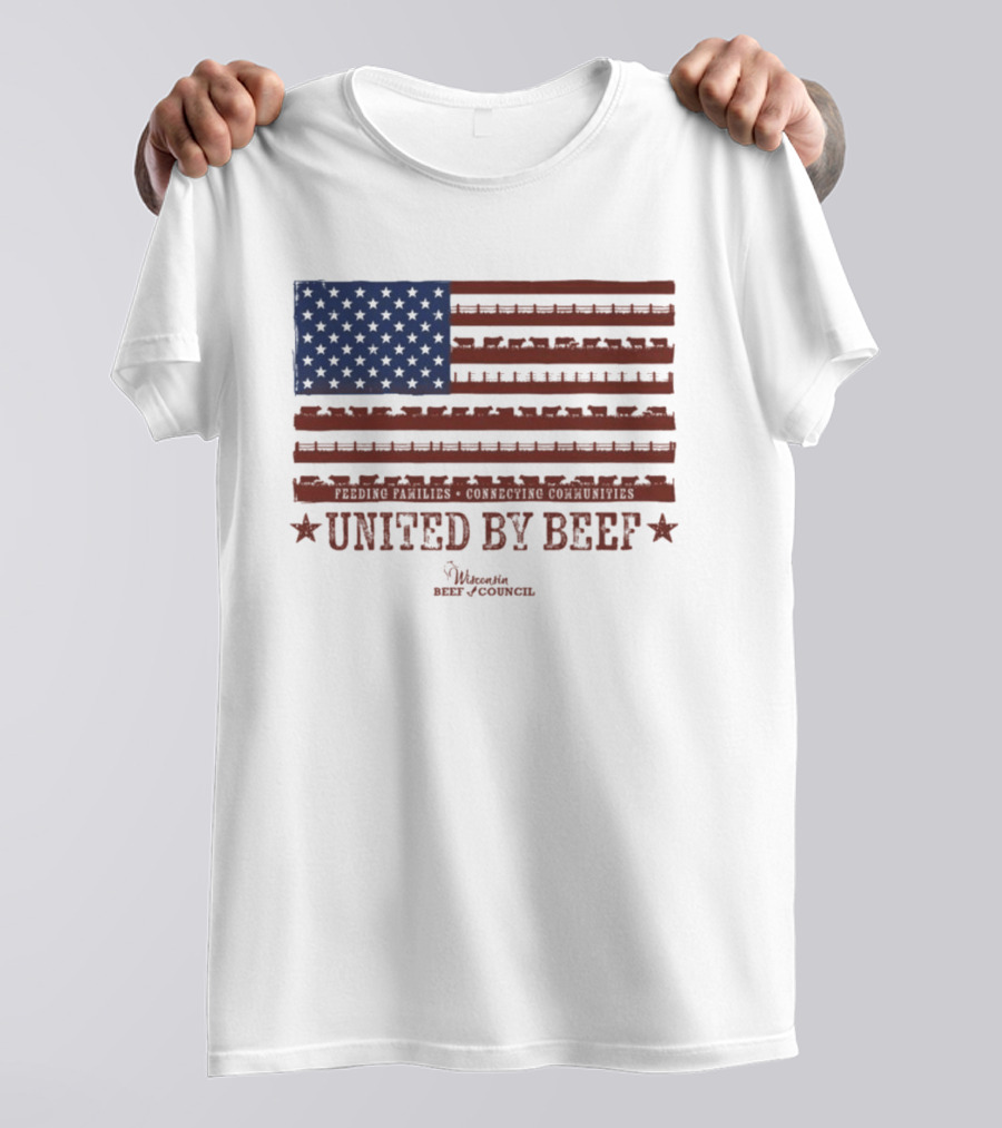 United By Beef Minnesota Beef Council American Flag Stars And Stripes T-Shirt