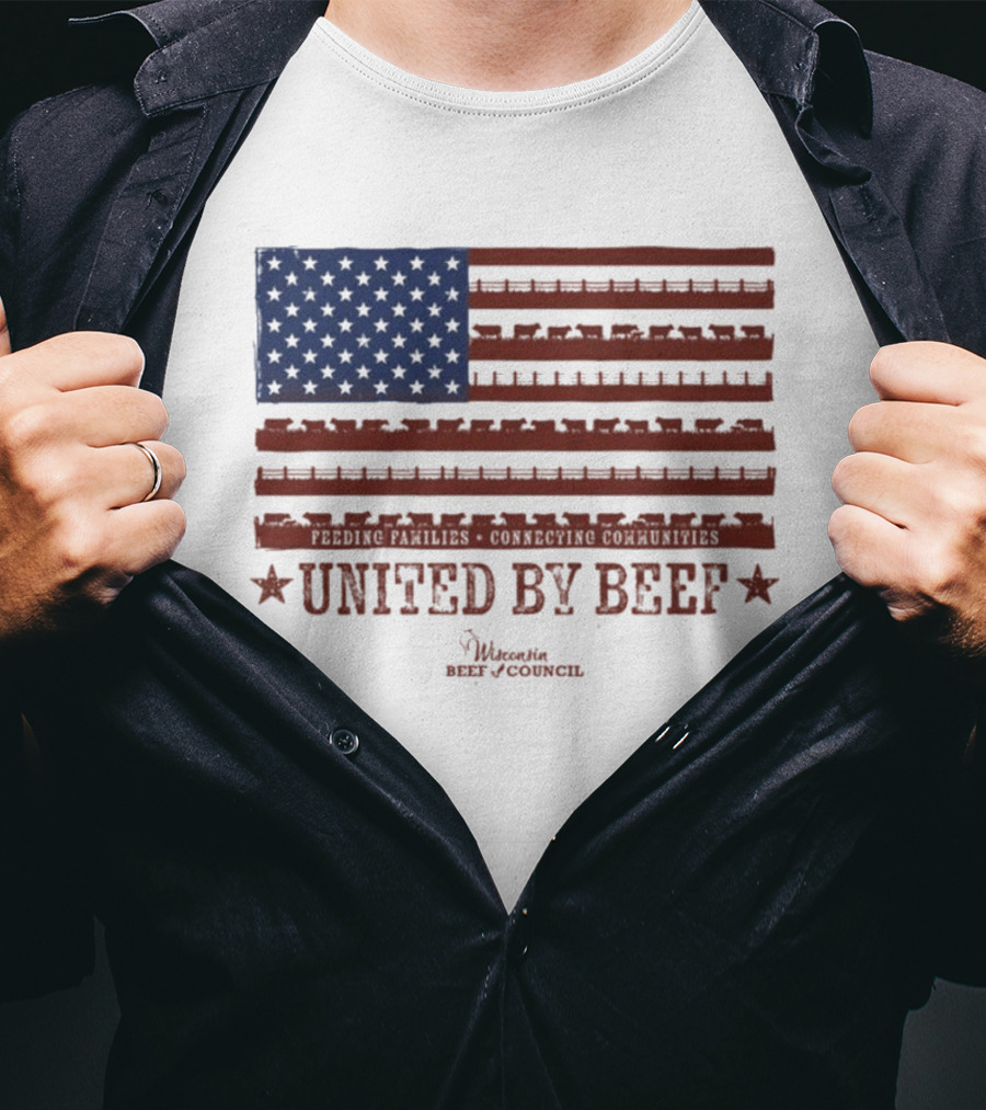 United By Beef Minnesota Beef Council American Flag Stars And Stripes T-Shirt