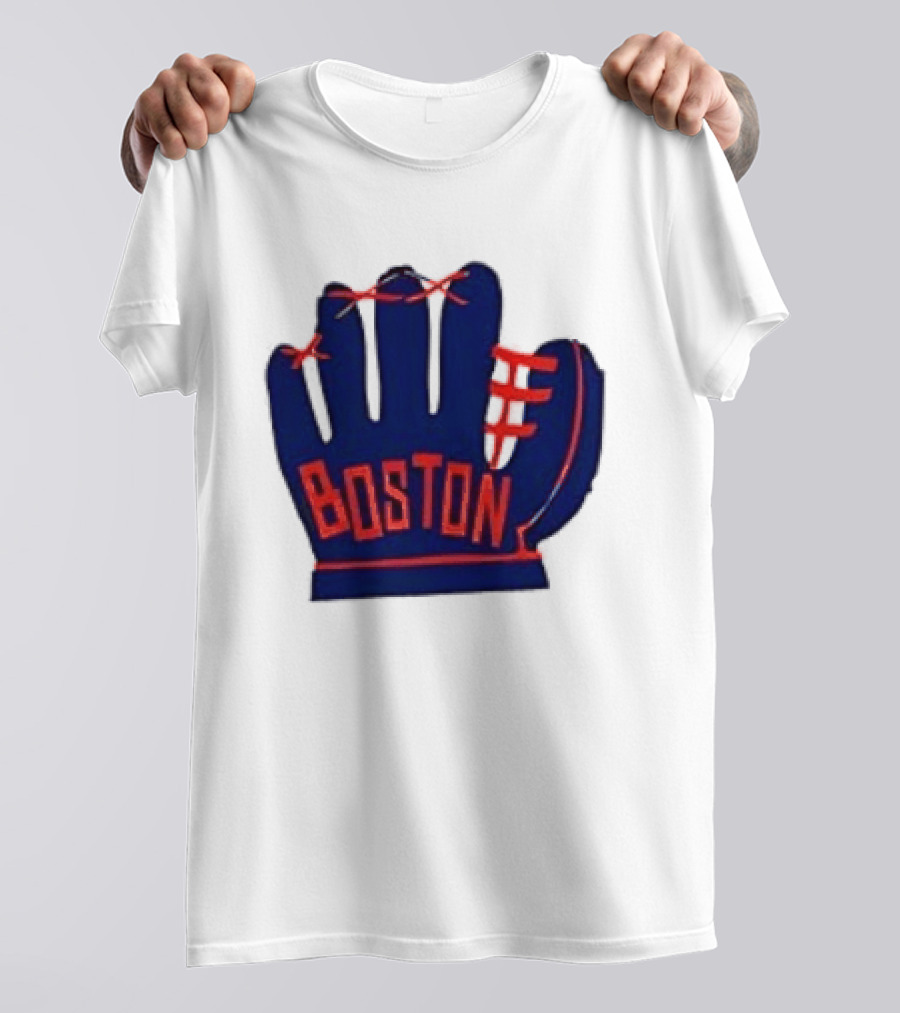 Boston Red Sox MLB Hat And Glove Baseball Club T-Shirt