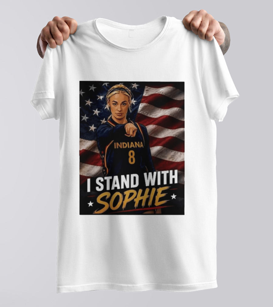 I Stand With Sophie Cunningham Indiana 8 American Flag T-Shirt