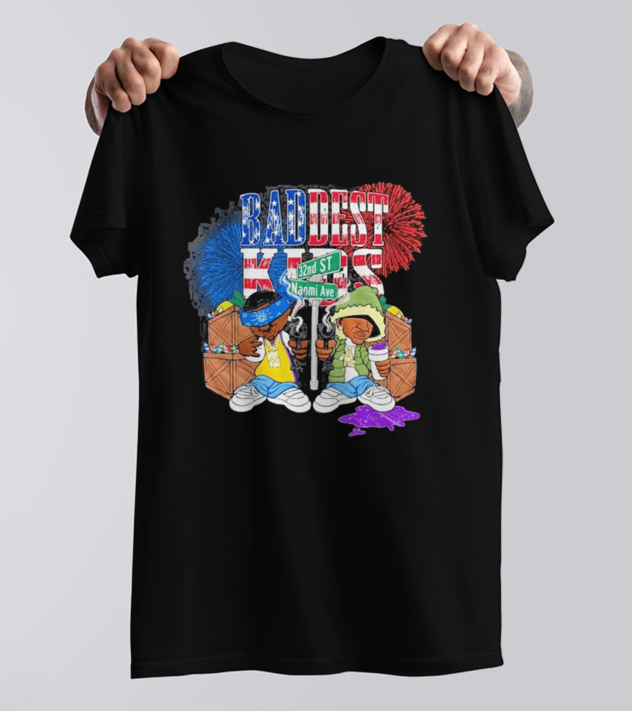 Baddest Kids 32nd St Naomi Ave Streetwear Adam22 Jaden Newman T-Shirt