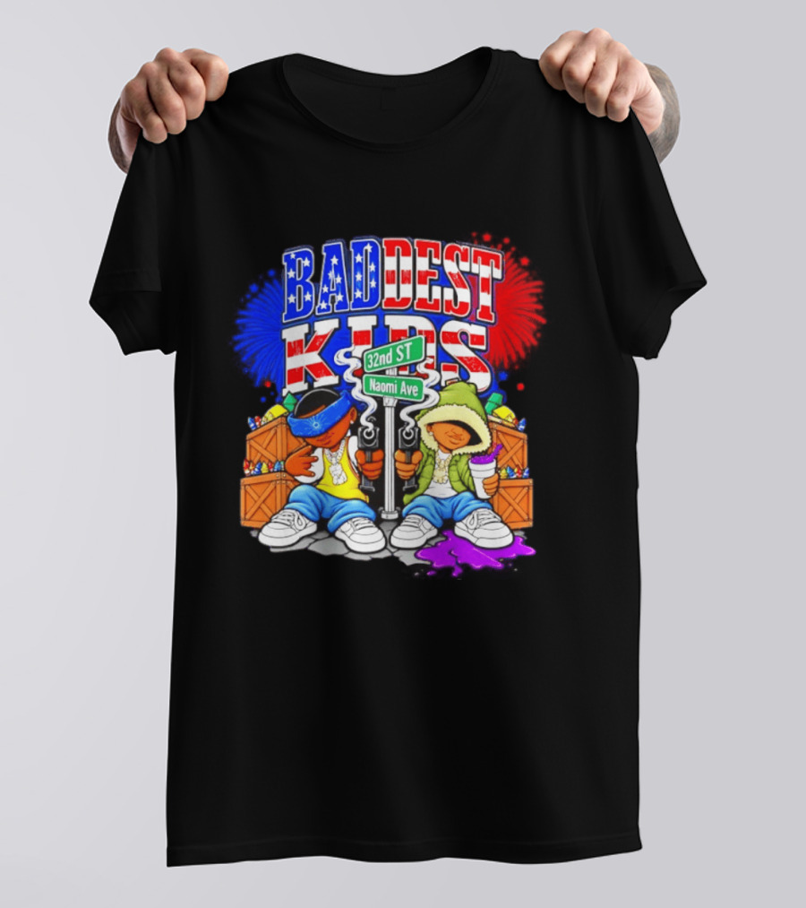 Baddest Kids 32nd St Naomi Ave Streetwear T-Shirt