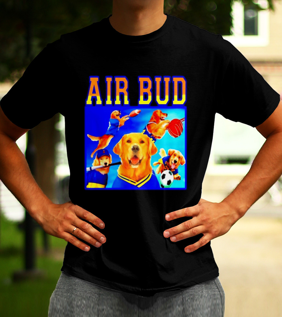 Air Bud Golden Retriever Basketball Football Soccer Sports Collage T-Shirt