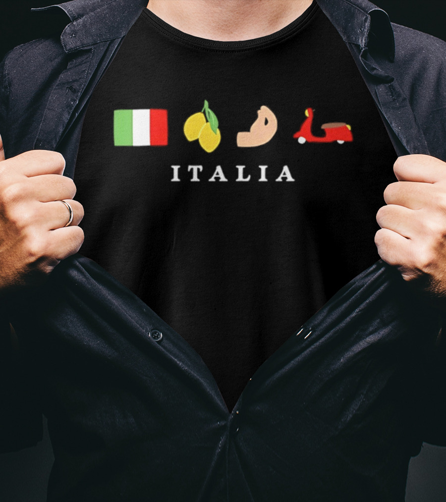 Italia Flag Lemons Bicep Vespa T-Shirt