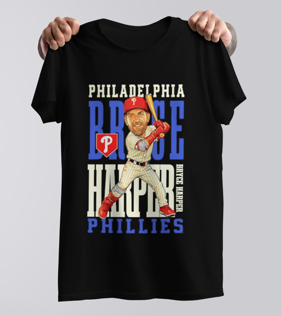 Philadelphia Phillies Bryce Harper Baseball Caricature Clash T-Shirt