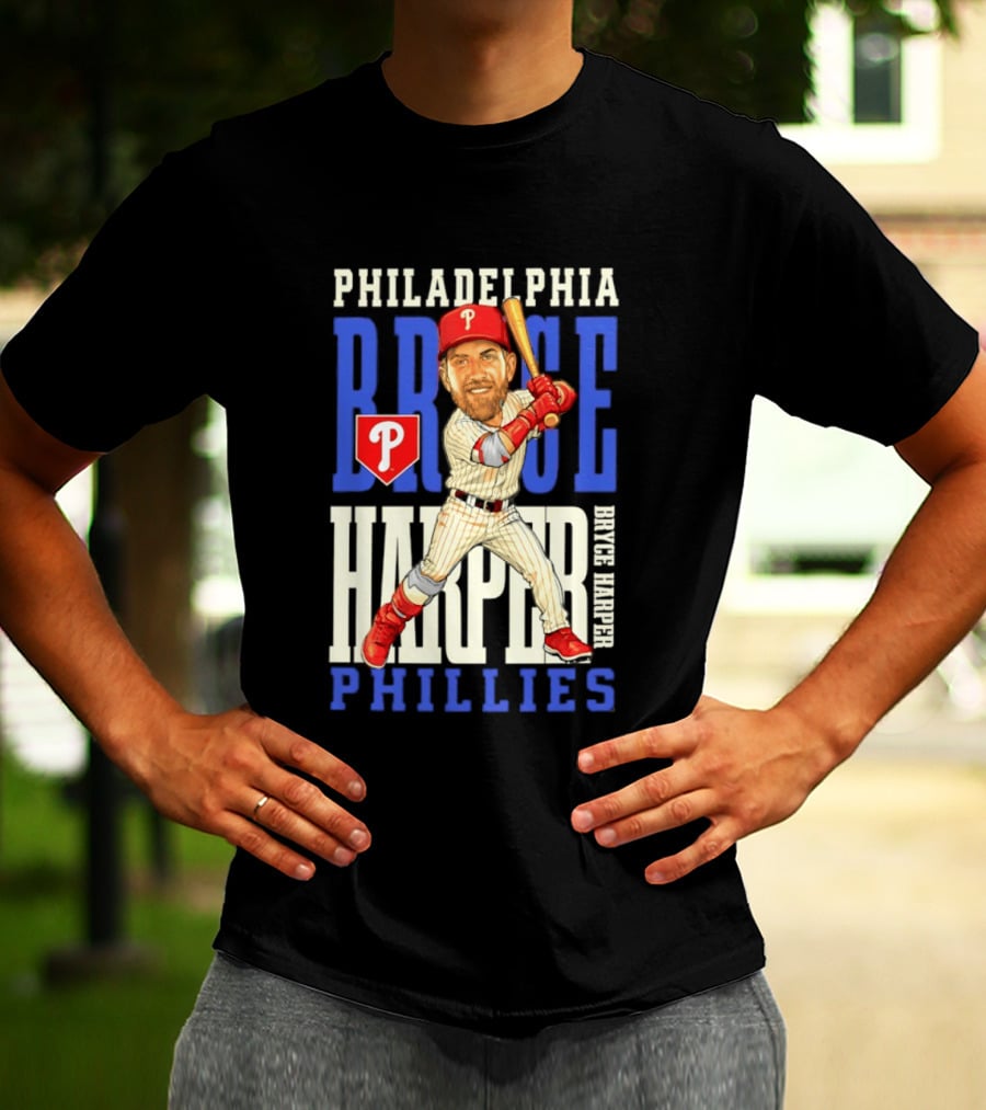 Philadelphia Phillies Bryce Harper Baseball Caricature Clash T-Shirt