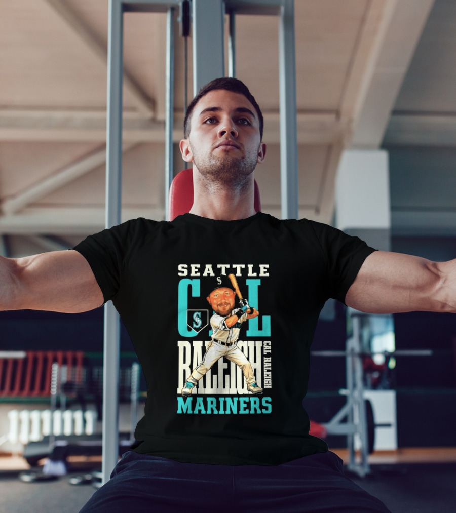 Seattle Mariners Cal Raleigh Baseball Caricature Mariners T-Shirt