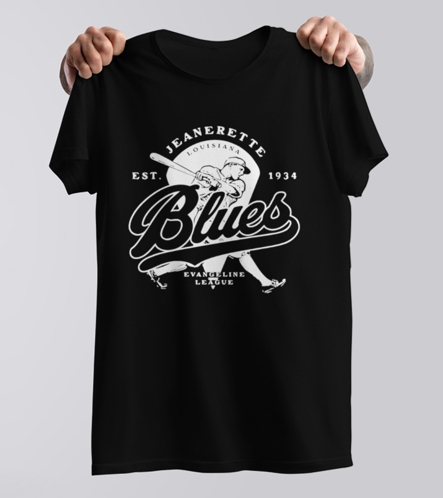 Jeanerette Louisiana Blues Est 1934 Evangeline League Baseball Team T-Shirt