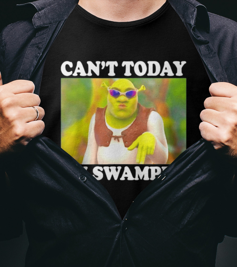 Can't Today I'm Swamped Shrek Sunglasses Meme T-Shirt