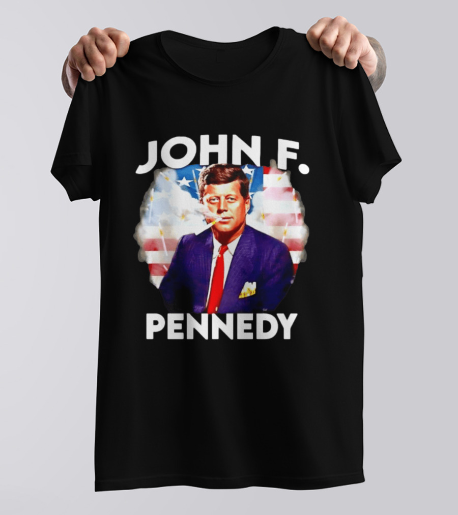 John F Pennedy JFK President Smoking Vape Flag T-Shirt
