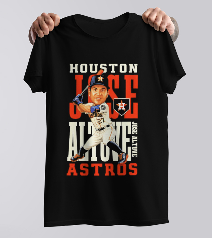 Houston Astros Jose Altuve Baseball Caricature T-Shirt