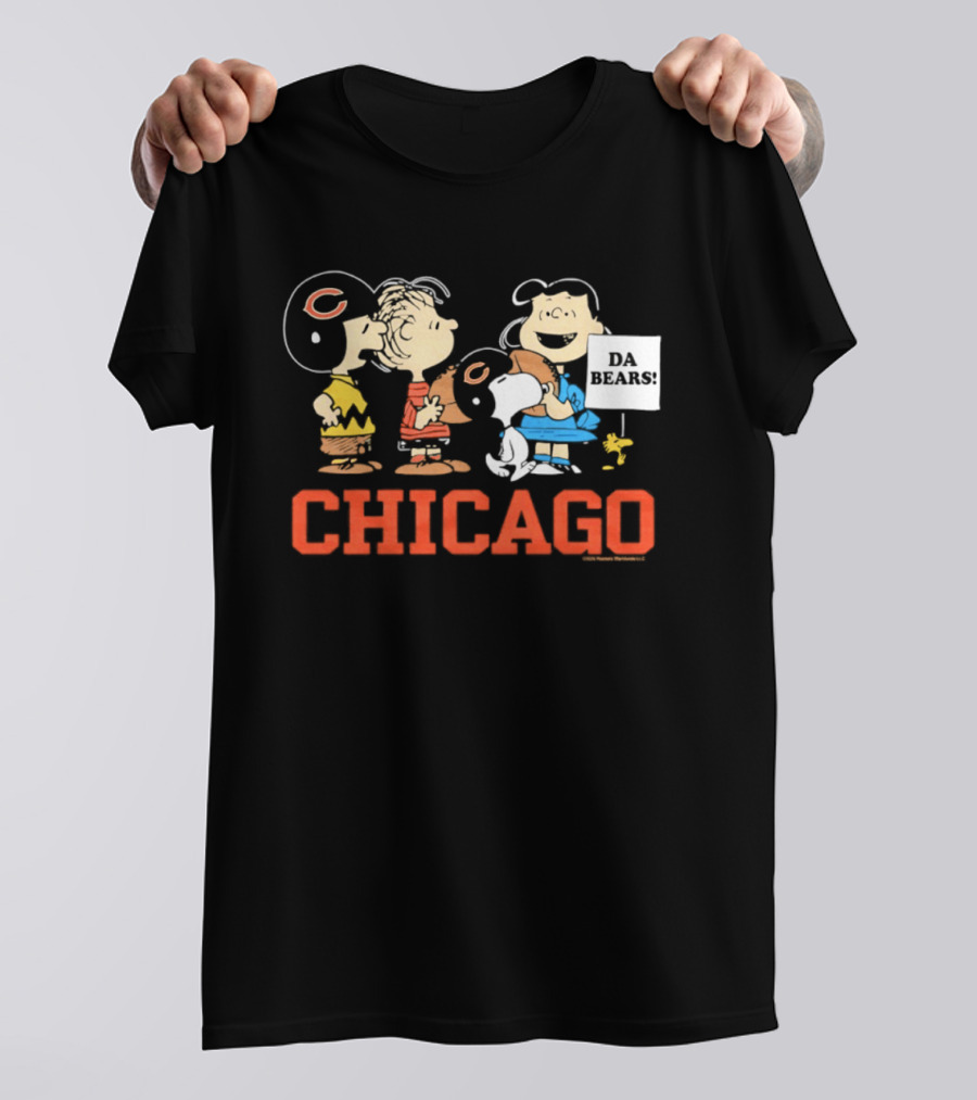 Chicago Bears Peanuts Characters Collaboration Da Bears T-Shirt