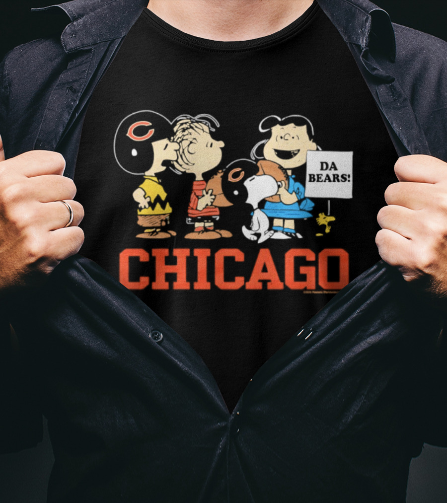 Chicago Bears Peanuts Characters Collaboration Da Bears T-Shirt