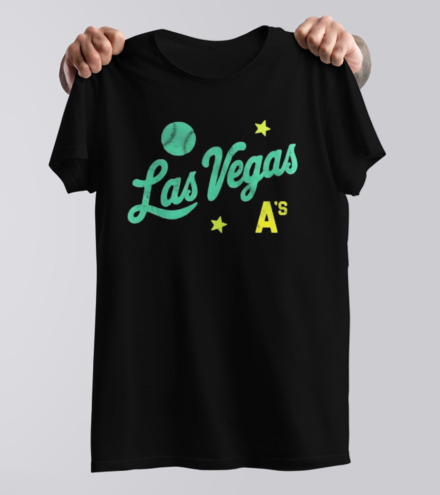 Las Vegas A's Baseball Script Stars T-Shirt