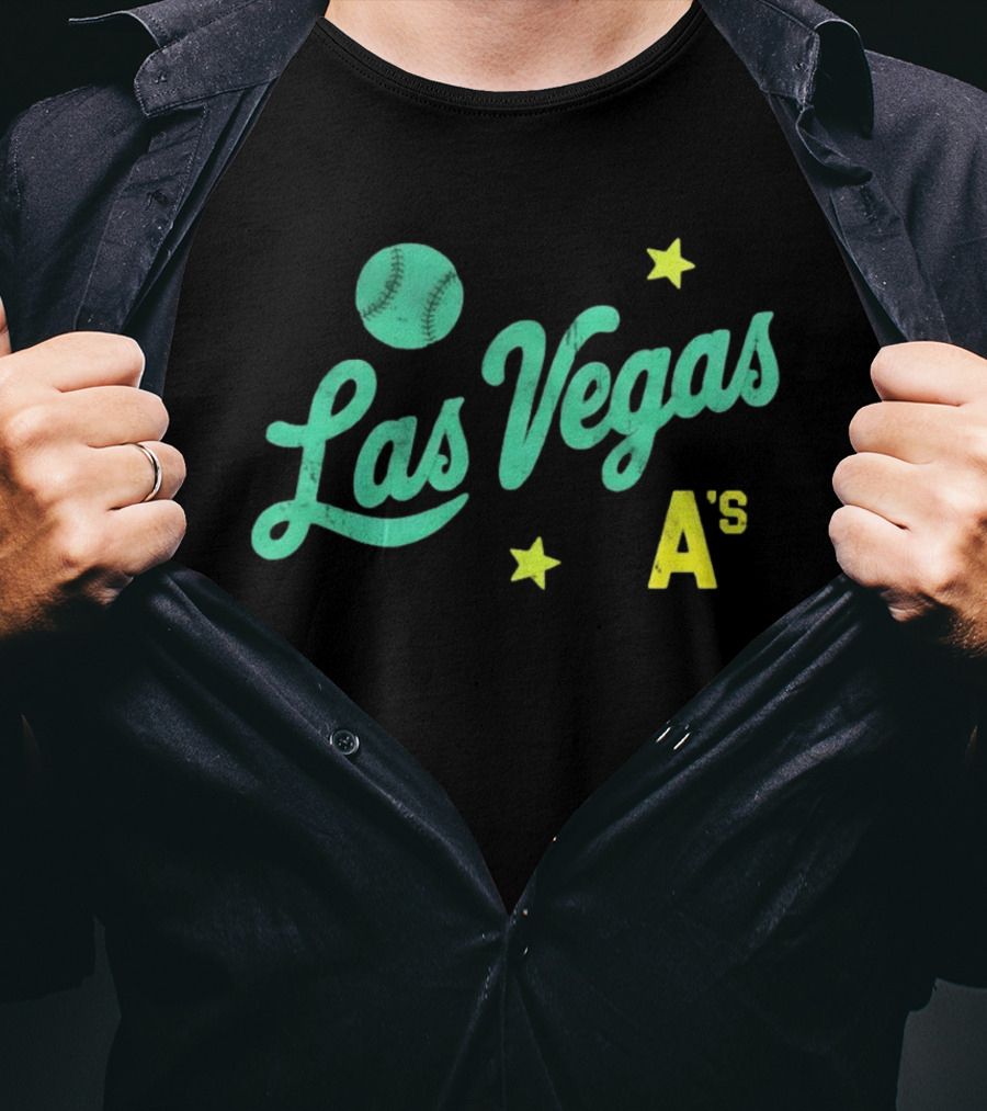 Las Vegas A's Baseball Script Stars T-Shirt