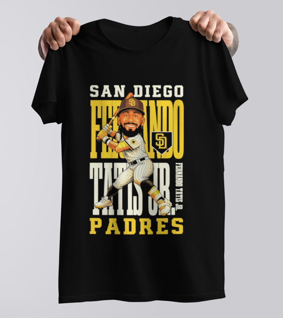 San Diego Padres Fernando Tatis Jr. Baseball Caricature SD Padres T-Shirt