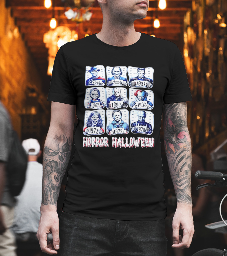 Horror Halloween Shot Characters 1973 1978 1980 1984 1988 1990 2004 Iconic Slashers T-Shirt