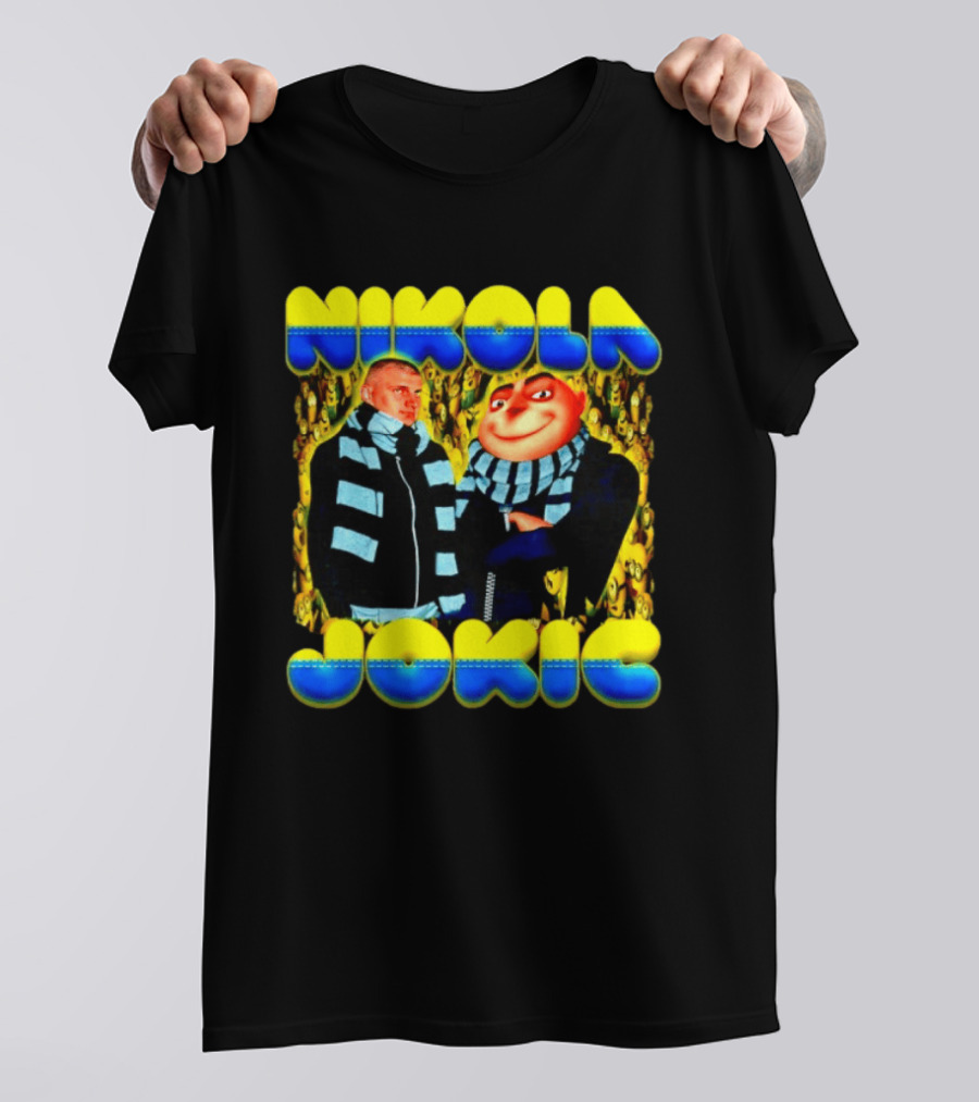 Nikola Jokic Denver Nuggets Gru Minions Scarf T-Shirt