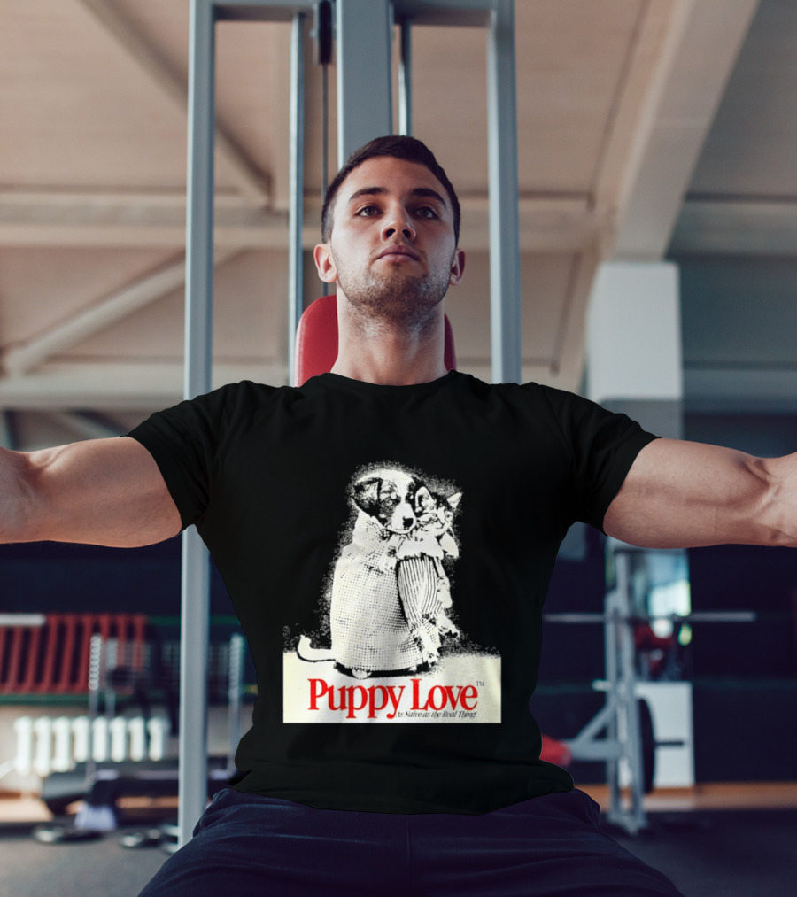 Puppy Love Naive Romance In Print T-Shirt