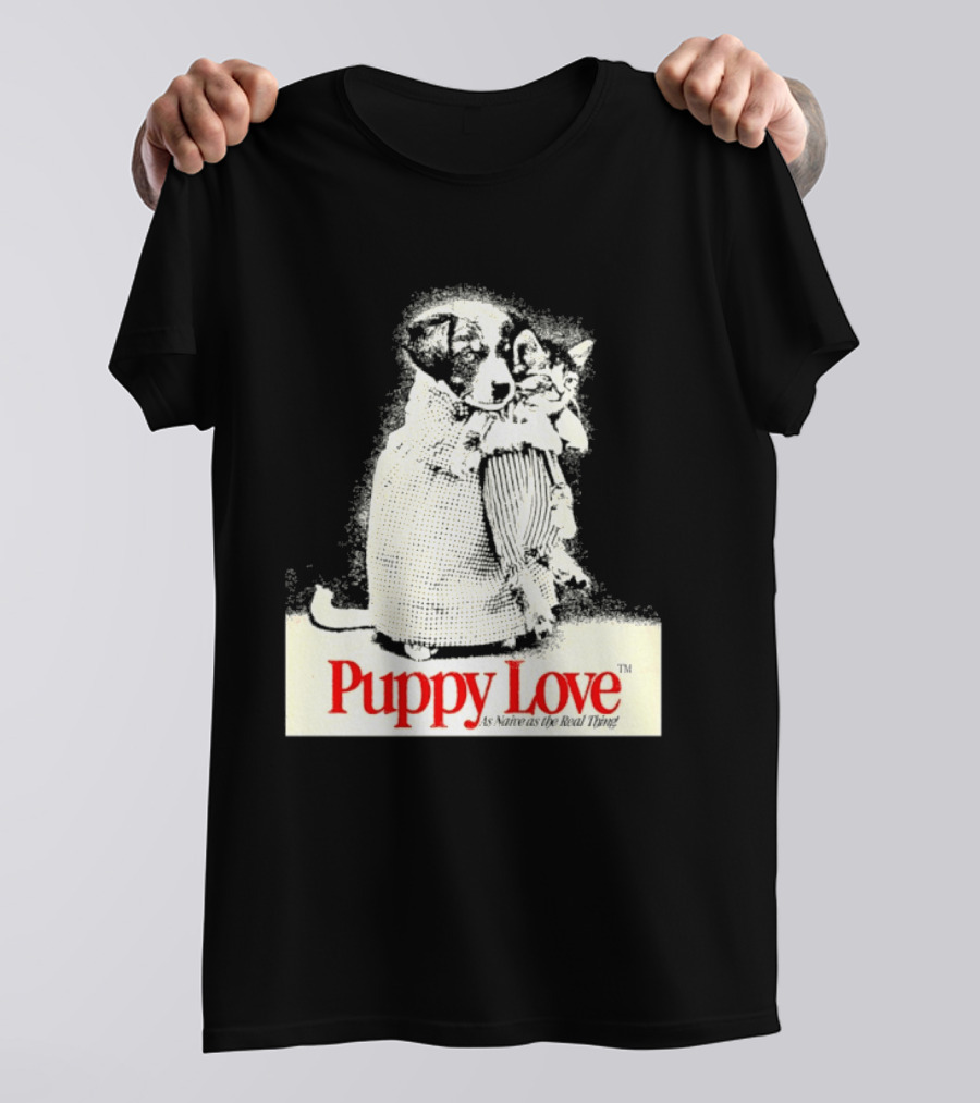 Puppy Love Naive Romance In Print T-Shirt
