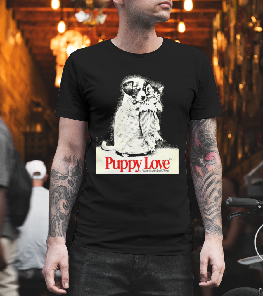 Puppy Love Naive Romance In Print T-Shirt