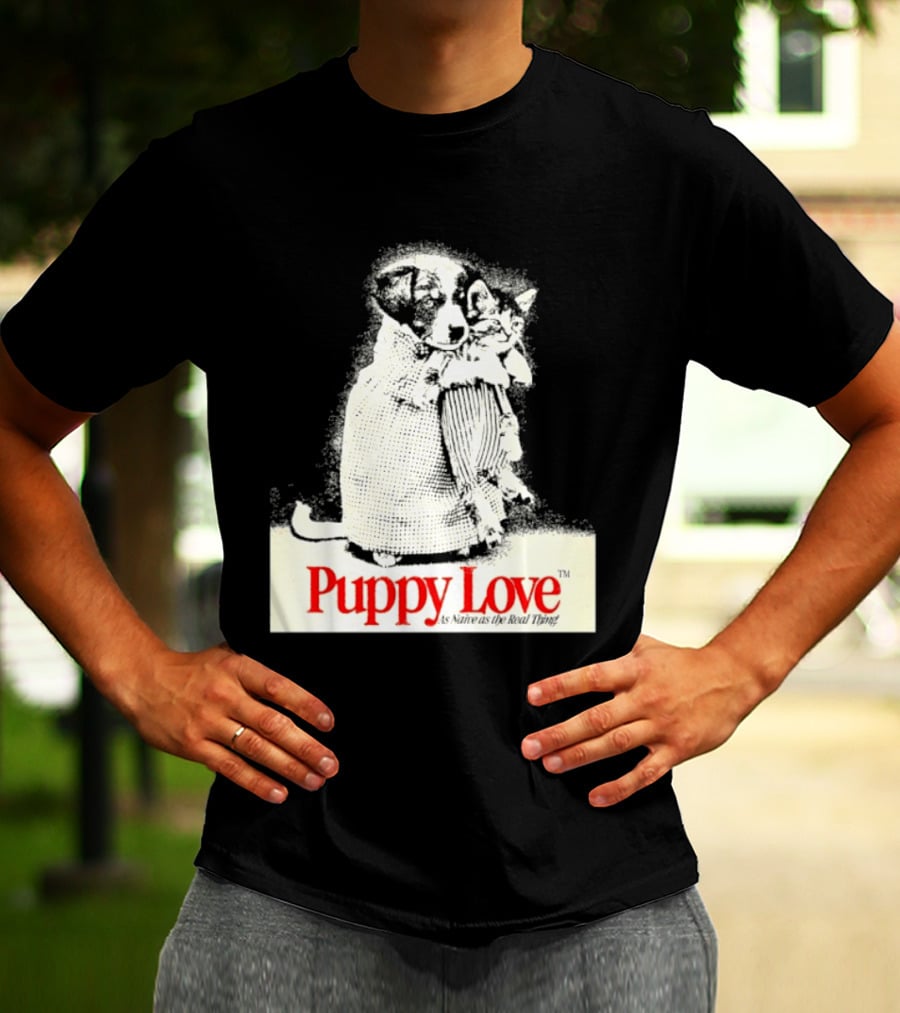 Puppy Love Naive Romance In Print T-Shirt