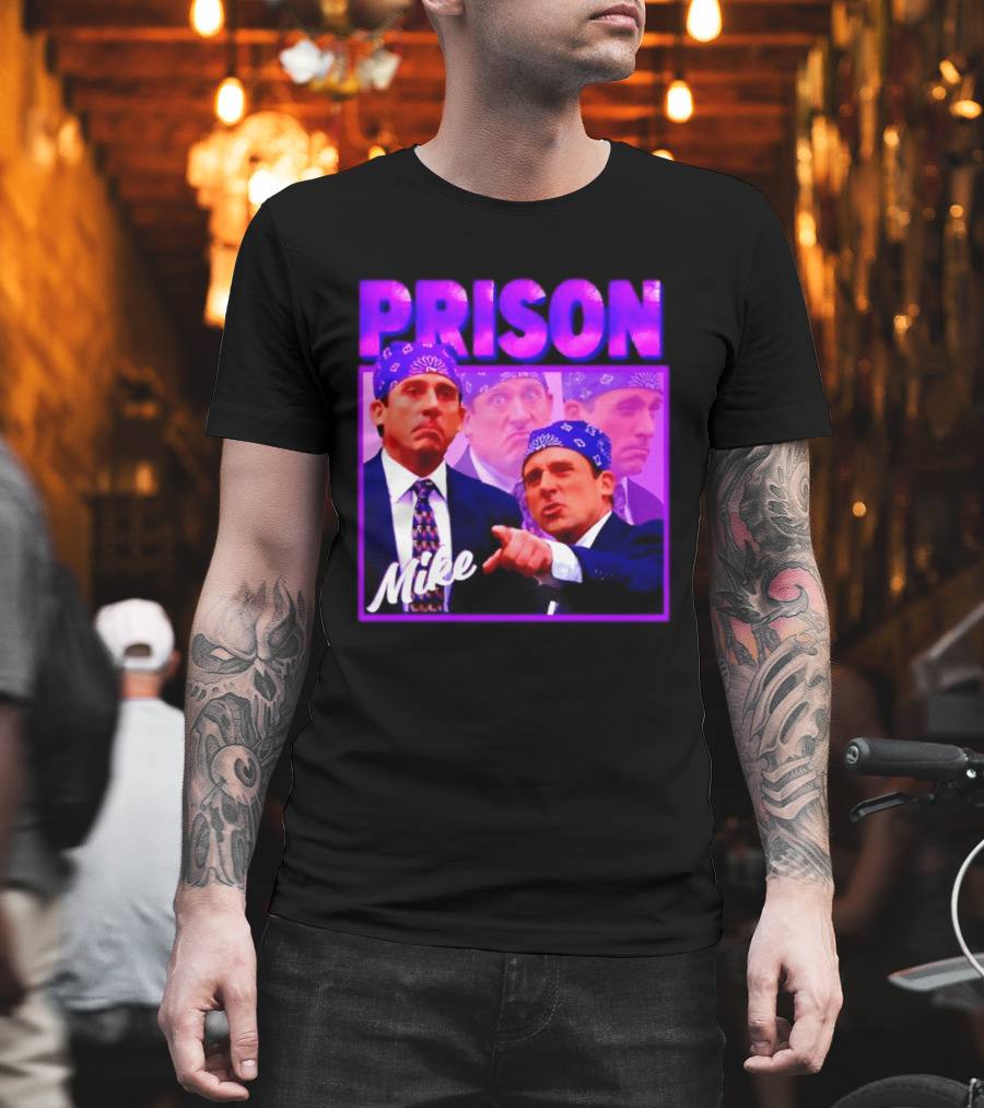 Prison Mike The Office Steve Carell Michael Scott Bandana Suit T-Shirt