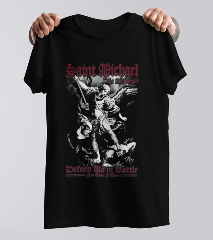 Saint Michael The Archangel Defend Us In Battle Pon Temo 31 Mole T-Shirt