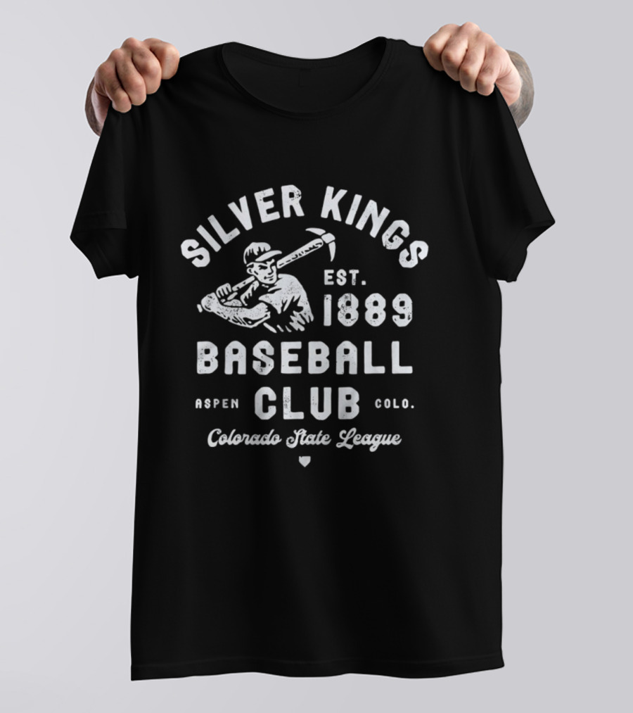 Silver Kings Baseball Club Est 1889 Aspen Colorado State League Colo T-Shirt