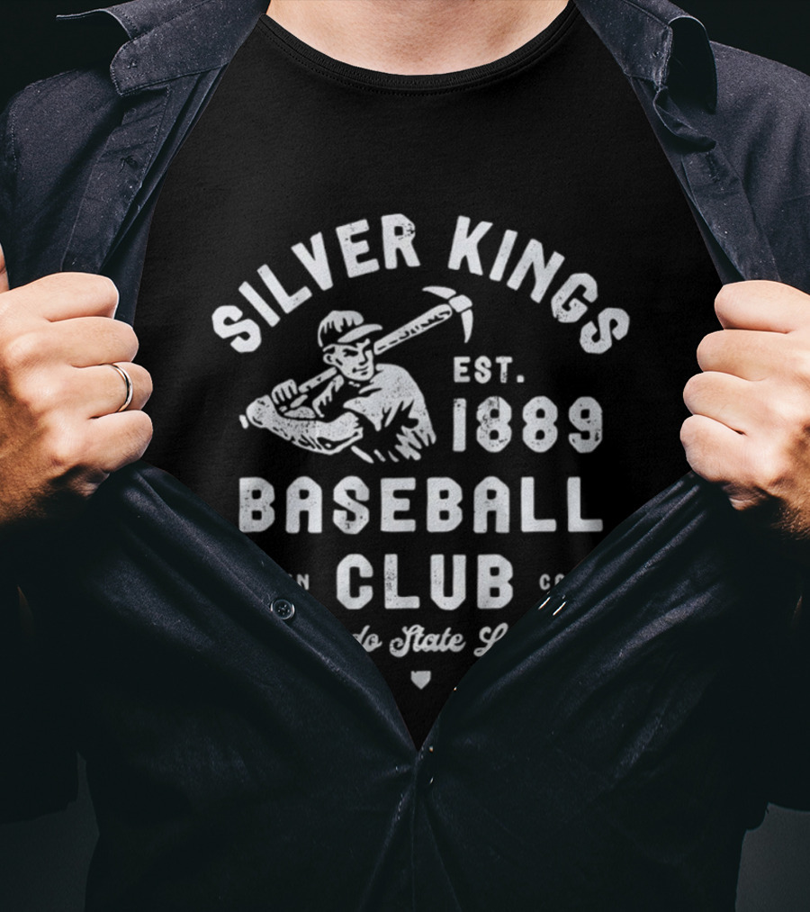 Silver Kings Baseball Club Est 1889 Aspen Colorado State League Colo T-Shirt