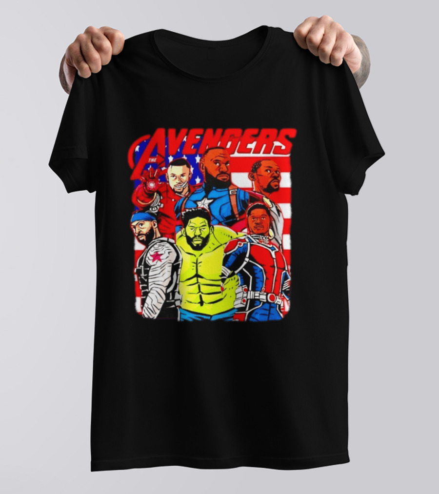 Avengers Basketball Superstars LeBron James Stephen Curry Kevin Durant Anthony Davis Hulk Ant Man T-Shirt