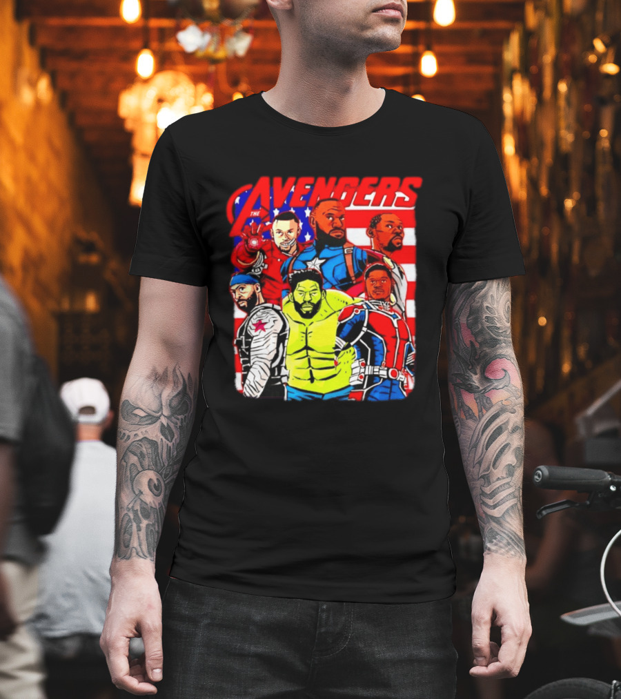 Avengers Basketball Superstars LeBron James Stephen Curry Kevin Durant Anthony Davis Hulk Ant Man T-Shirt