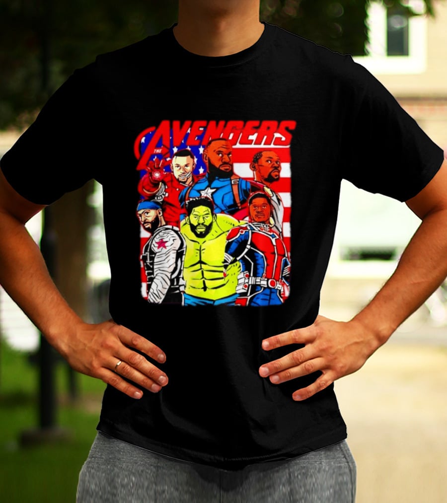 Avengers Basketball Superstars LeBron James Stephen Curry Kevin Durant Anthony Davis Hulk Ant Man T-Shirt