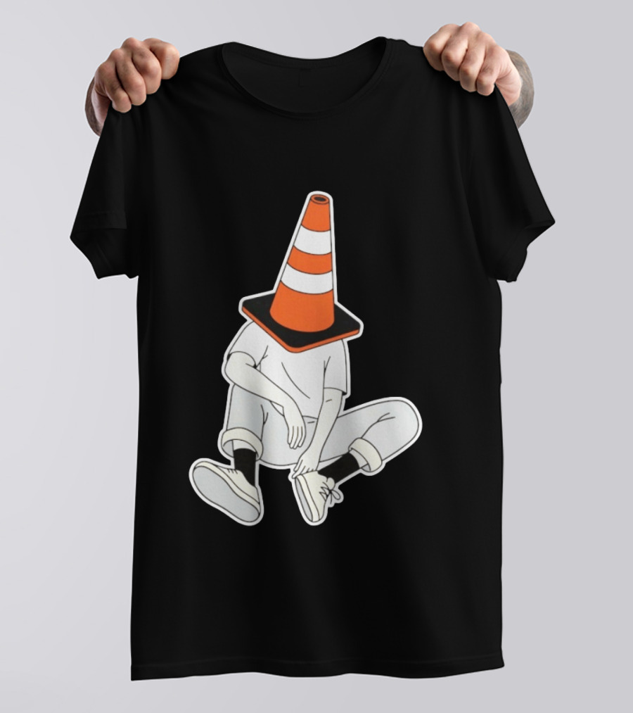 Under Construction Introvert Mode Traffic Cone Head Silent Reflection T-Shirt