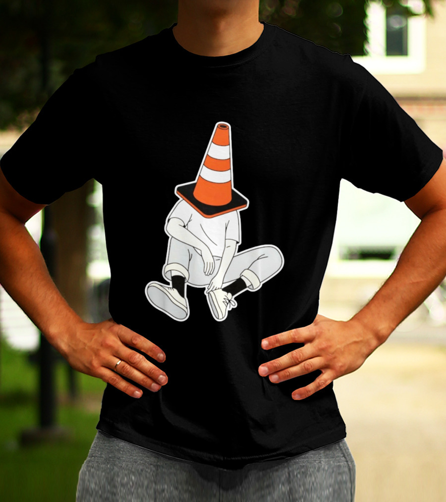 Under Construction Introvert Mode Traffic Cone Head Silent Reflection T-Shirt